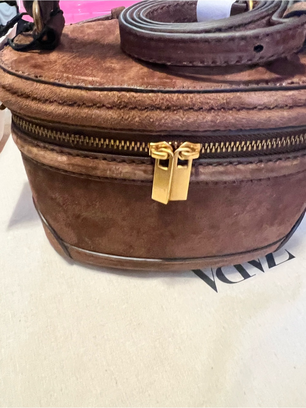 Zara Brown Leather Vanity Bag - NWT - Picture 8 of 10
